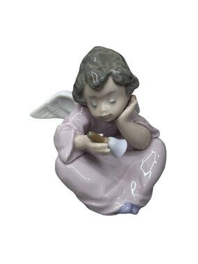 Lladro Angel Figurine #5723  Spain 3.5" Glossy Finish Pastel Heavenly Chimes